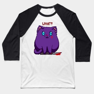 Murder Kitten - Purple Baseball T-Shirt